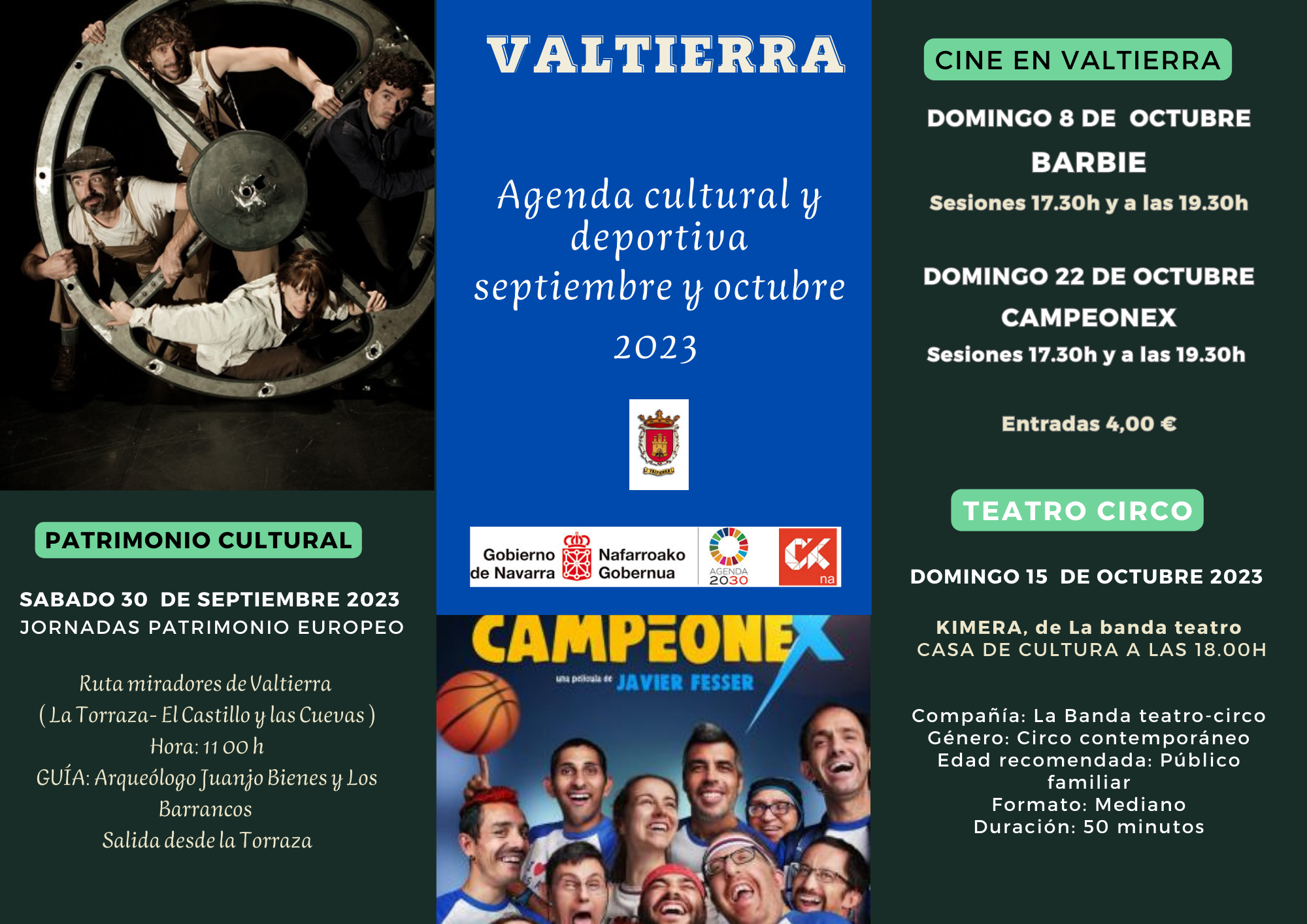 Agenda cultural y deportiva otoño 2023 en Valtierra